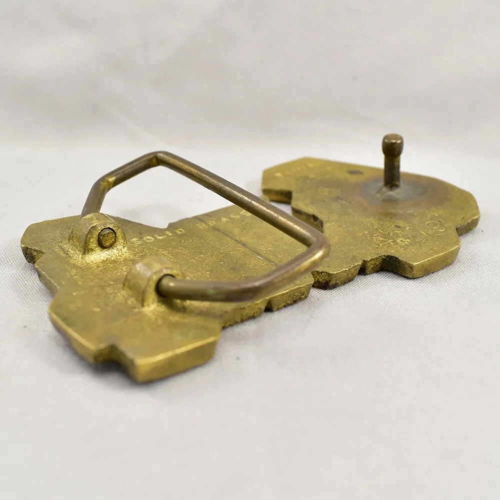 Belt Buckle 4X4 Four By Four Solid Brass Four Wheel Drive Made In Taiwan‎ R.O.C.
